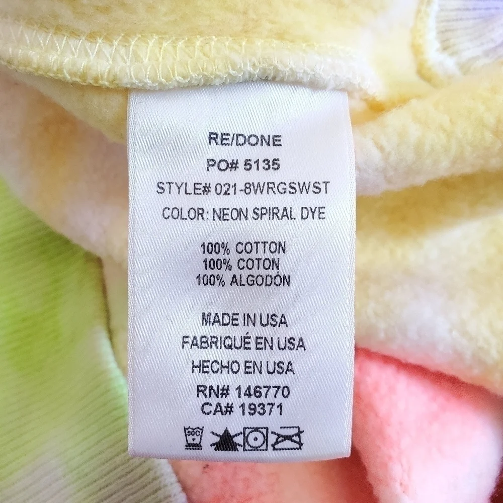 RE/DONE x Hanes Classic Raglan Crewneck Pullover Sweatshirt Size Small - Picture 15 of 16